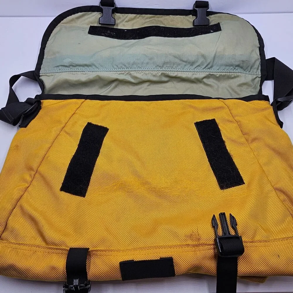 Vintage Patagonia Half Mass Messenger Bag Yellow USA Made European Patches